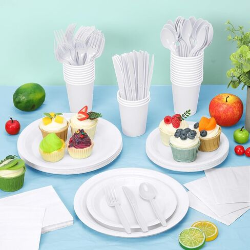 Dandat 350 Pcs Bridal Shower Decorations Baby Shower Party Supplies Include Baby Shower Plates and Cups and Napkins Sets with Plastic Forks Knives Spoons for Wedding Birthday (Light Blue) in Saudi Arabia