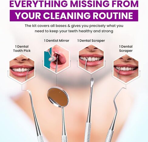 أدوات طب الأسنان ، اختيار الأسنان لتنظيف الأسنان - أدوات الأسنان لإزالة أداة طبقة الأسنان والطربات - مجموعة لتنظيف الأسنان - مكشطة الفولاذ المقاوم للصدأ ومرآة الفم لحساب التفاضل والتكامل (أكوا) in Kuwait