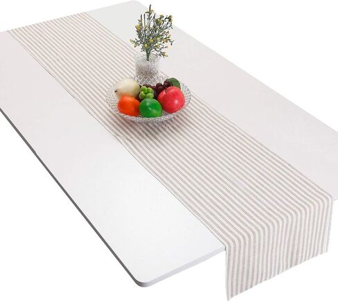 rockcloud Striped Table Runner Cotton Linen Table Top Decoration for Wedding Banquet, Christmas, Birthday, Graduation, Prom, Party, Red, 13 x 61 inch in Kuwait