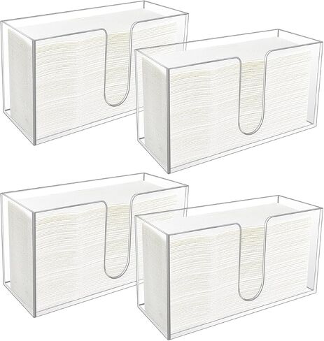 2Pack Acrylic Contertop Paper Plainder ، حامل المناشف الورقية موزع المناشف/حامل منديل أكريليك (5 ملم أكريليك) مناشف ورقية ثلاثية الطول أو متعددة الأبعاد للحمام ، مطبخ ، مطعم (2) in Kuwait