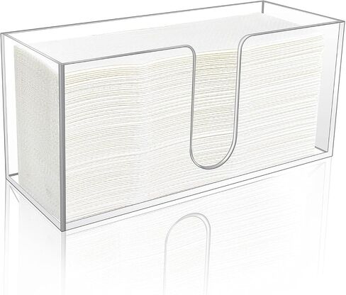 2Pack Acrylic Countertop Paper Towel Holder, Paper Towel Dispenser Countertop/Acrylic Napkin Holder(5mm Acrylic) C-fold or MultiFold Trifold Paper Towels for Bathroom, Kitchen,Restaurant (2) in Saudi Arabia