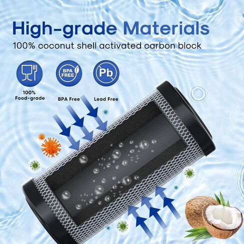 ICEPURE 5 Micron 4.5" x 10" CTO10BB-KDF Whole House Water Filter Coconut Shell Activated Carbon and KDF Heavy Metal Removal Water Filter Replacement for Home, 2 PACK in Kuwait