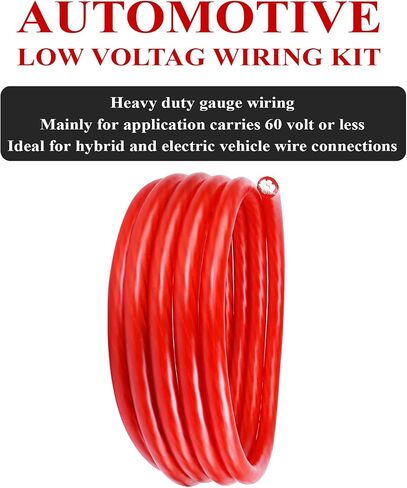 2/0 AWG Battery Cable (12 Feet Black, 12 Feet Red) - 2/0 Gauge CCA Welding Wire with SC Connector Lugs & 3:1 Heat Shrink Tubes for Solar, Car, RV, Accumulator in Kuwait