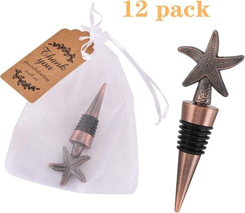 12PCS Valentine's Day Wedding Favors for Guests,Happy Birthday Graduation Gifts Double Heart Wine Bottle Stoppers Bridal Shower Anniversary Party Decor (12,Bronze Heart) in Kuwait