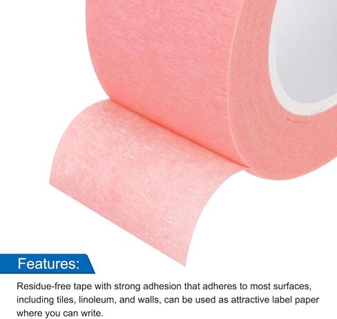 uxcell 6 Pcs 2 Inch Wide 14 Yards Red Masking Tape Painters Tape Rolls for Home Office Commercial Contractor Clean Drip-Free Painting Wide Crepe Paper in Kuwait