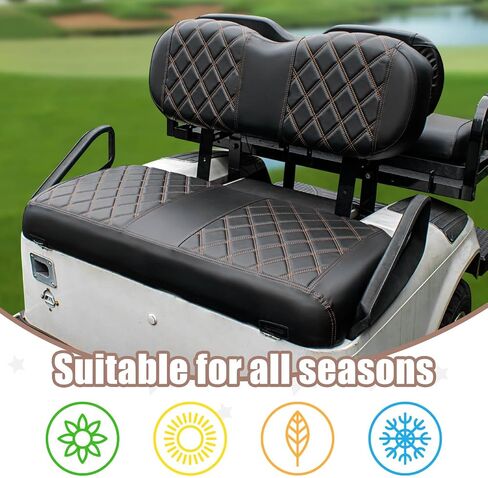 Nokins Golf Cart Diamond Covers Cover ، Fit Ezgo Freedom Txt Txt T48 2014+ وسادة مقعد أمامية عادية ، غطاء مقعد فينيل غولف ، لا توجد أظافر مطلوبة in Kuwait