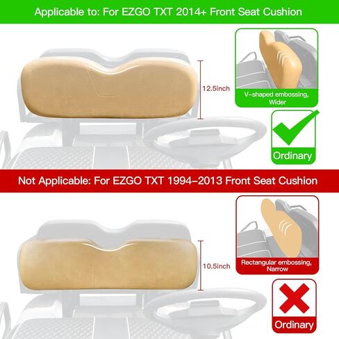 Nokins Golf Cart Diamond Covers Cover ، Fit Ezgo Freedom Txt Txt T48 2014+ وسادة مقعد أمامية عادية ، غطاء مقعد فينيل غولف ، لا توجد أظافر مطلوبة in Kuwait