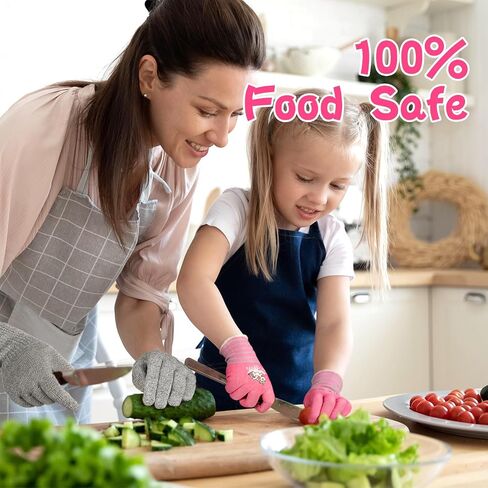 Schwer 2 Pairs MINI-KIDDO ANSI A6 Kids Cut Resistant Gloves MN1917, PFAS Free, Kids Fishing Gloves, Food Grade Cutting Gloves for Cooking, Whittling, Wood Carving, Mandolin and DIY (S, 9–14 Years) in Kuwait