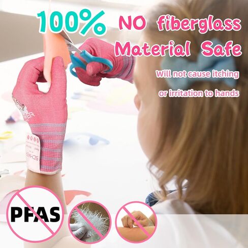Schwer 2 Pairs MINI-KIDDO ANSI A6 Kids Cut Resistant Gloves MN1917, PFAS Free, Kids Fishing Gloves, Food Grade Cutting Gloves for Cooking, Whittling, Wood Carving, Mandolin and DIY (S, 9–14 Years) in Kuwait