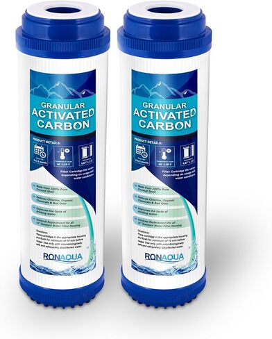 Ronaqua Granular Activated Carbon Water Filter Cartridge Well-Matched with WFPFC9001, AP117, GAC-10, FXUTC, GAC1 (4 Pack) in Kuwait