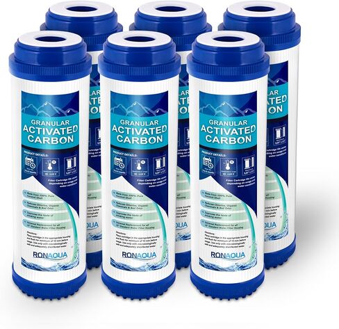 Ronaqua Granular Activated Carbon Water Filter Cartridge Well-Matched with WFPFC9001, AP117, GAC-10, FXUTC, GAC1 (4 Pack) in Kuwait