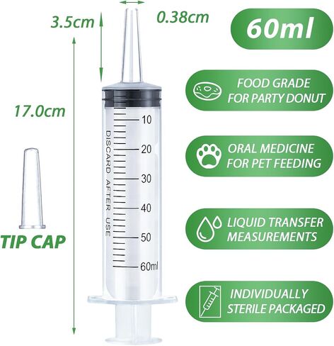 3ml Syringe for Liquid, Oral, Scientific Labs, Measurement, Dispensing, with Cap- 3 Pack 3ml Syringes in Kuwait