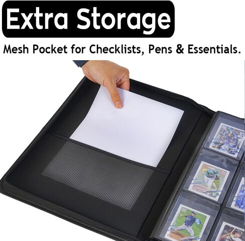 Semi Rigid Card Holder Binder, Premium Card Saver 1 Binder with Sleeves for Trading Cards & Sports Cards Storage - Holds 360 Semi Rigid Card Holders for Grading（Classic Red） in Kuwait