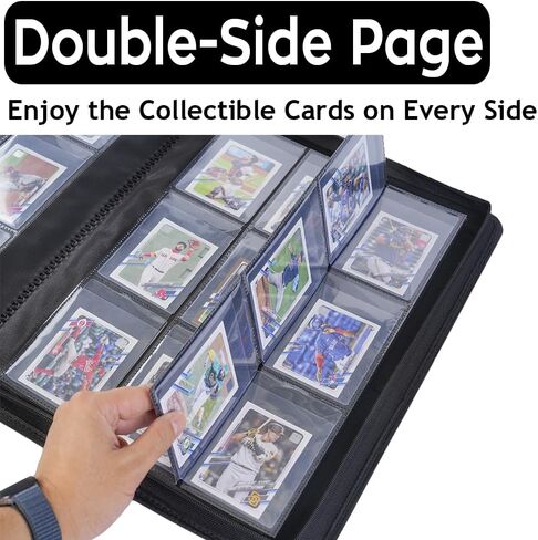 Semi Rigid Card Holder Binder, Premium Card Saver 1 Binder with Sleeves for Trading Cards & Sports Cards Storage - Holds 360 Semi Rigid Card Holders for Grading（Classic Red） in Kuwait