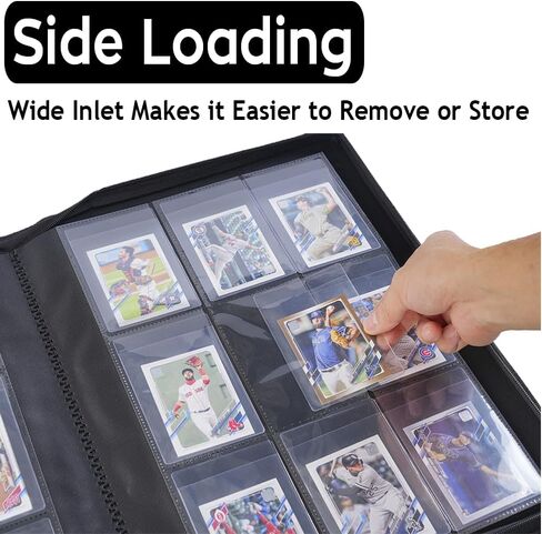 Semi Rigid Card Holder Binder, Premium Card Saver 1 Binder with Sleeves for Trading Cards & Sports Cards Storage - Holds 360 Semi Rigid Card Holders for Grading（Classic Red） in Kuwait