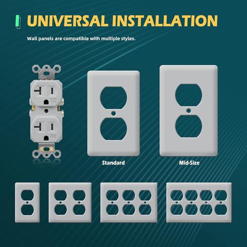 20 Pack Electrical Wall Outlet, 20A Tamper-Resistant Receptacle Outlet, 2 Pole 3 Wire, Self-Grounding, Duplex Receptacle for Residential and Commercial Use, UL Listed, White in Kuwait