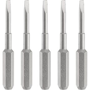 HARFINGTON 5pcs SL1.5 Slotted Screwdriver Bit 5/32" Hex Shank 35mm/1.38" Length Magnetic Flat Head Hex Bits S2 Steel Screw Driver Bit for Impact Electric Screw Driver Power Tools