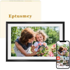 Digital Picture Frame：Built-in 32GB| WiFi Digital Photo Frame with 15.6" HD Touch Display, Send Photo/Video via Frameo App/USB/Mcro SD, Easy Setup, Great Gift for Anyone| Classic Black