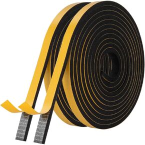 Weather Stripping Door Seal Strip,High Density Foam Tape,Doors and Windows Insulation Soundproofing Weatherproof,Self Adhesive Rubber Weatherstrip Door Seal Strip (1/2''W X 1/2''T X 13'L)