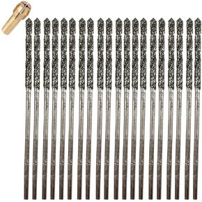 1mm Diamond Bits for Drilling Stone Compatible with Dremel Collet Included Drill Bit Set Twist Tip Design Jewelry Sea Glass Beach Shell Gemstone 20 Pieces Set