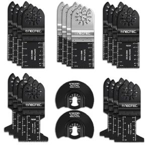 NEO-TEC 23PCS Universal Oscillating Saw Blades Multi Tool Blades Kit Quick Release Saw Blades Fit Porter Cable Black & Decker Rockwell Ridgid Ryobi Milwaukee Chicago Craftsman