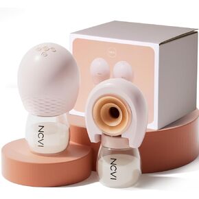 NCVI 8113 Wireless Breast Pump Hands Free 21/25mm Flanges, Portable Electric Wearable Breastfeeding Milk Pump Double with 4 Modes & 9 Levels for Work Travel Mom, Upgrade Cordless Design 2 Count, Pink