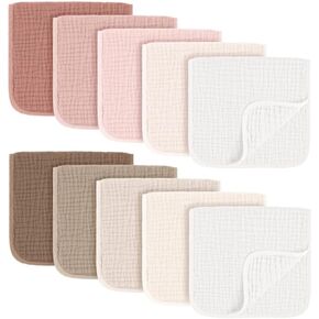 10 عبوات من شاشات الشاش ، وملابس صغار من القطن بنسبة 100 ٪ للبنين والبنات ، مناشف حديثي الولادة محايدة- الملابس الكبيرة المصممة. in Kuwait