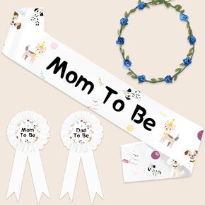 Airplane Theme Baby Shower Sash Pins Set, Blue Vintage Plane Maternity Sash Corsage Pins Floral Headband for New Parents Baby Shower Gender Reveal Party Decor Pregnancy Photo Props