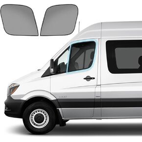 شاشة حشرات نافذة مغناطيسية لنافذة الأبواب الأمامية، زوج متوافق مع 2015-2024 Ford Transit MK8/9 سقف متوسط/عالي