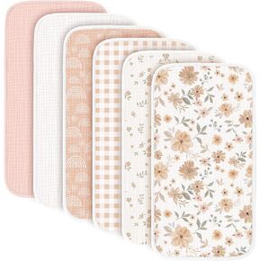 Konssy 6-Pack Muslin Baby Burp Cloths, Large 100% Cotton Burping Clothes, Soft & Absorbent for Newborns, Baby Boys and Girls