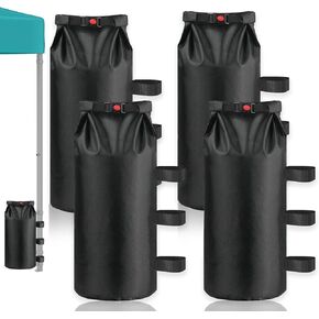 160 LBS Canopy Sand Bags Set of 4, Large Heavy Duty Tent Gazebo Outdoor Sandbags for Canopy Legs, Black Pop Up Pergola Weights Sand Bags