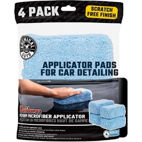Chemical Guys Premium Grade Microfiber Applicators, Blue (Pack of 4), Lint Free - MIC_292_04