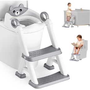 Potty Training Seat, Toddler Toilet Seat With Steps, 2 In 1 Toddler Potty Training Toilet With Splash Guard, Anti-Slip Step Stool Soft Mat, Adjust High Potty Seats For Toddlers Kids Boys Girls