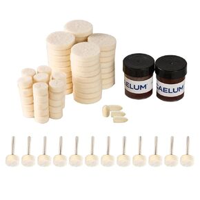Caelum 95 Pcs Buffing Wheels Polishing Kit - Includes 2 Polishing Compounds, Compatible for Dremel Tool Accessories, 1/8'' Shank Polishing Wheels in Various Shapes for Metal, Glass, Wood
