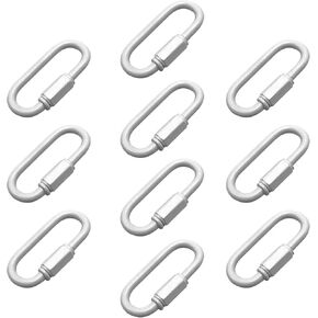 ECUDIS 10 Pack D Shape Chain Locking 4MM Chain Quick Link Connector, Black