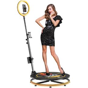 JIYANG 360 Photo Booth Machine with Flight Case,360 Photo Booth Machine for Parties with Chacktok VIP,Software APP Remote Automatic Slow Motion Rotating 360 Video Camera Booth for 3-5People(31.5"-CD)