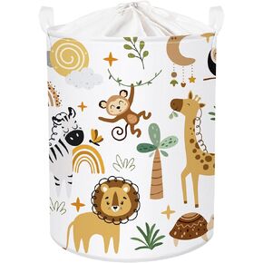 Clastyle Boho Animals Baby Laundry Hamper Kid Storage Basket Boy Girl Gift Toy Box Collapsible Clothes Organizer Nursery Bin for Bedroom, Brown, 36 * 45 cm