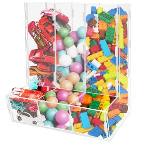 Montex Acrylic Wall Toy Dispenser Play Room Organization Acrylic Wall Organizer Clear Hanging Organizer for Kid's Playroom, Blocks, Cars, Snacks