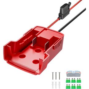 Power Wheel Battery Adapter, Compatible with Milwaukee M18 Battery,18V Battery Conversion Kit with Fuse, Wire Terminals and 12AWG Wire, for DIY Rc Cars, Robotics & Toy Conversions