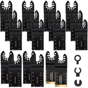 18PCS Oscillating Saw Blades, Professional Universal Oscillating Saw Blades Wood Multitool Blades Compatible with Dewalt, Milwaukee, Ryobi, Rockwell, Bosch