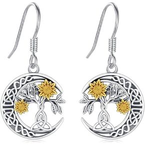 Sunflower Earrings for Women 925 Sterling Silver Sunflower Opal Dangle Drop Earrings Sunshine Sunflower Jewelry Gifts in Kuwait