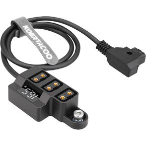 D-Tap 1×3 Power Splitter Adapter with Voltage Display & 1/4 Mounting Screws for V-Mount/Gold Mount Battery,Camera Cage,Video Transmission, Monitor, BMPCC 4K/6K, etc.