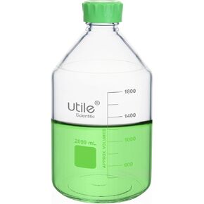 Media Bottle, 3.3 Borosilicate Glass Storage Bottles with Lids, 1000ml(33.8oz) Lab Media Bottles, PP Material Media Storage Bottle, 4038.1000.1 in Kuwait