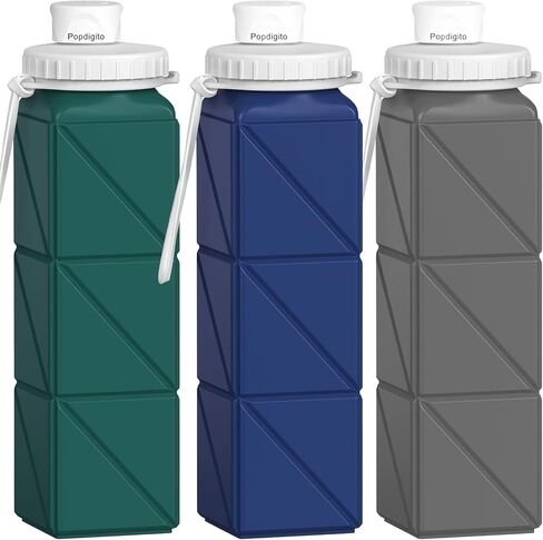 610 مل زجاجات مياه قابلة للطي قابلة للطي زجاجة مياه قابلة للطي BPA مجانا قابلة لإعادة الاستخدام خفيفة الوزن تسربات سليكون ماء 20. in Kuwait