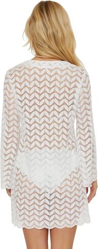 Isabella Rose Women's Venice Lace Up Sheer Tunic, Sexy, Beach Cover Ups in Saudi Arabia