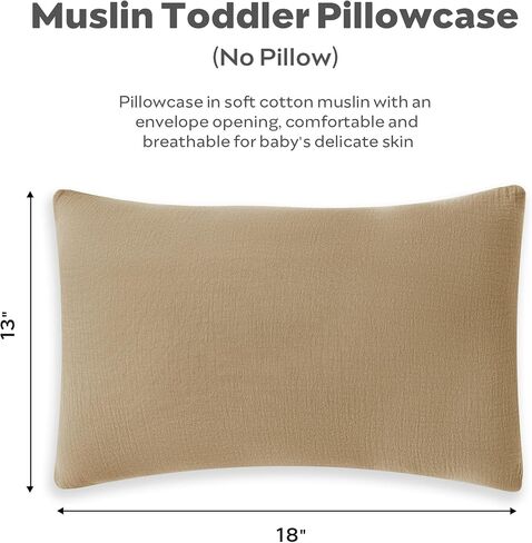 Jellymoni 2 Pack Muslin Toddler Pillowcase for 13x18 Palow و 100 ٪ Cotton Baby Baby Case Cover for Bed و Stodler Cot and Travel و Soft and Breatable Kids WideCase و No Pillow in Kuwait