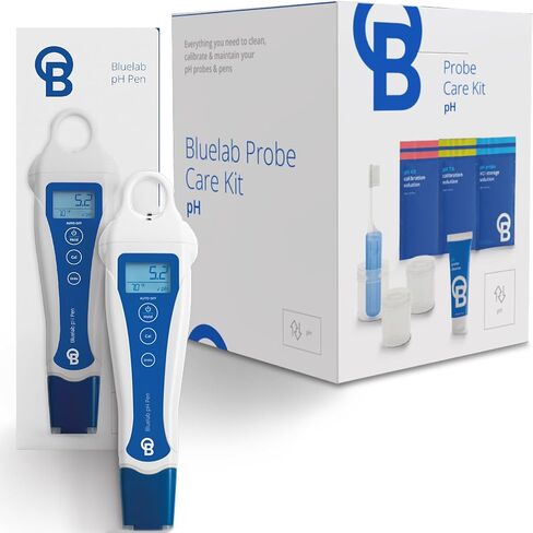 Bluelab pH Pen Meter and Probe Care Kit pH with Calibration Supplies, Storage Solution & Brush, Reliable Digital Tester for pH, Temperature in Soil and Solutions, Optimal Plant Health and Yield in Kuwait