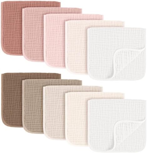 10 عبوات من شاشات الشاش ، وملابس صغار من القطن بنسبة 100 ٪ للبنين والبنات ، مناشف حديثي الولادة محايدة- الملابس الكبيرة المصممة. in Kuwait