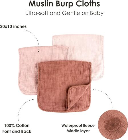 10 عبوات من شاشات الشاش ، وملابس صغار من القطن بنسبة 100 ٪ للبنين والبنات ، مناشف حديثي الولادة محايدة- الملابس الكبيرة المصممة. in Kuwait