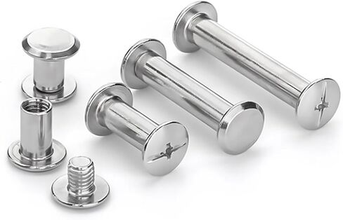 100 Set M4 Chicago Binding Post Screw Assorted Kit Metal Nail Rivet Chicago Button for DIY Leather Decoration Bookbinding(Silvery 1/4 5/16 3/8 Inches) in Saudi Arabia